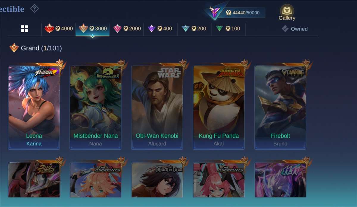 Game account sale Mobile Legends